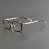Marco de Gafas de Titanio Ultraligero Cuadrado Mismo Estilo 9711 de Linde Sin Tornillos Estilo Antiguo Literario Gafas para Miopía con Protección contra Luz Azul