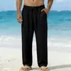 Pantalones Casuales Sueltos de Otoño para Hombre Amazon con Bolsillos con Cordón Frontal, Pierna Recta, Pantalones Cómodos y Suaves