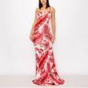 2025 Nuevo Verano Estilo Resort Europeo y Americano Vestido Sexy de Tirantes con Estampado para Mujer