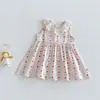 Vestido de Niña con Estampado de Fresas 2026 Nuevo Verano Vestido de Tirantes para Bebé Conjunto Lindo de Camiseta y Shorts para Niños