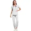 Uniformes de exfoliación personalizados con etiquetas de tela, ropa de trabajo de tejido elástico en cuatro direcciones, logo para cuidado de rehabilitación y uniformes médicos, entrega el mismo día en lotes pequeños