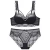 Lencería Transfronteriza Estilo Francés, Sujetador Sexy de Encaje Fino para Mujer, Minimiza Busto Grande, Anticaída, Conjunto de Lencería Tallas Grandes