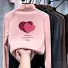 Camada base feminina com gola alta e forro de fleece, novo estilo outono/inverno 2026, camiseta interna de manga comprida, top com forro de fleece para crianças mais velhas