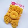 Diadema de nailon para bebé, conjunto de tres piezas con flores de color liso para niños de Europa y América, accesorios para el cabello de bebé