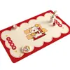 Mantel Rojo de Año Nuevo, Impermeable, Resistente al Aceite, No Lavable, Resistente al Calor, Mantel Individual para Mesa, Mantel para Mesa de Café con Ambiente del Año del Caballo, Protector de Escritorio