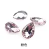 Strass Irregulares em Forma de Gota d'Água com Fundo Pontiagudo Brilhante, Strass de Vidro para Capas de Celular, Acessórios DIY, Strass de Gota d'Água Roxos Galvanizados