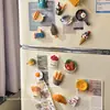 Pegatina para refrigerador con simulación de comida en estéreo 3D, distintiva, creativa, bonita, de alto valor de color, de resina magnética, decoración.