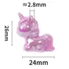 Nuevas Cuentas Luminosas de Dibujos Animados de Unicornio con Agujero Vertical para Pulsera DIY, Colgante, Llavero, Accesorios de Joyería, Venta al por Mayor