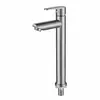Grifo de lavabo de acero inoxidable 304, agua fría simple, un agujero, tipo columna, lavabo de cerámica, lavabo superior e inferior, grifo para lavabo