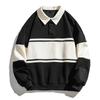 Nueva marca de moda suéter holgado de cuello POLO moderno para hombre ins holgado de cuello redondo manga larga otoño camisa de hombre moderna