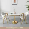 Juego de mesa y sillas de comedor para uso doméstico, sillón de ocio, mesa cuadrada pequeña simple y moderna para apartamentos de hotel, recepción de restaurante y silla de reunión