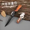 Canivete Dobrável com Lanterna, Canivete Dobrável Ak47 Escurecido para Uso Outdoor, Canivete Dobrável Multifuncional de Aço Inoxidável, Faca de Camping, Portátil