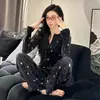 Pijama nuevo de otoño e invierno para mujer, cárdigan de terciopelo isla de manga larga y pantalón largo, conjunto cálido y grueso para el hogar, se puede usar afuera