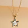 Europeu e americano ins moda simples estrela de cinco pontas de cobre micro incrustado zircão colar estrela pingente Shein em estoque geração de cabelo