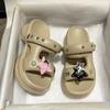 Sandalias de moda de celebridades de Internet para mujer, ropa de exterior de verano 2024, nuevas sandalias de plataforma antideslizantes de dos vías para la playa