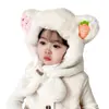 Gorro, Bufanda y Mascarilla Todo en Uno de Peluche para Mujer, Calentador de Cuello de Oso de Peluche Lindo de Invierno, Gorro a Prueba de Frío y Cálido