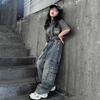 Traje de Otoño para Niñas 2024 Nueva Moda Niñas Estilo Coreano Moderno Cool Cremallera Mezclilla Conjunto de Dos Piezas