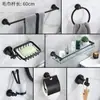 Toallero negro transfronterizo, estante de almacenamiento para baño, toallero de aluminio para espacio de baño, juego de accesorios de ferretería