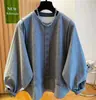 Talla Grande Súper Bonita Moderna Elegante Camisa de Capas Falsa de Dos Piezas para Mujer 2026 Principios de Otoño Manga Larga Nueva Holgada