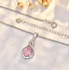 Collar de Gema de Gota de Agua de Lujo para Mujer, Cadena Versátil de Plata para Clavícula, Colgante de Cristal de Diseño de Nicho de Gama Alta, Suministro para Transmisión en Vivo