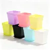 Macetas cuadradas mini pequeñas para suculentas, macetas de plástico de alta calidad, macetas pequeñas de resina coloridas simples para plántulas flores al por mayor