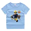 2026 Nova Roupa Infantil de Bombeiro Camiseta de Manga Curta de Verão Camiseta de Manga Meia-Manga Camiseta Infantil