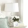 Lámpara de mesa de noche de cristal de lujo americana, nueva, estilo Chinoiserie, escandinava, lujo accesible, romántica, post-moderna, lámpara de tela decorativa para dormitorio