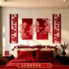 Decoraciones de boda, incluyendo los caracteres de "doble felicidad", para el nuevo hogar, sala de estar, pared de fondo del sofá, habitación nupcial y el dormitorio de la novia.; también adecuado para las sesiones de fotos de la mañana de la boda