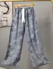 Pantalones de pijama de algodón para mujer, verano, finos, estampados, casuales, de pierna ancha, pueden usar mujeres embarazadas, comercio exterior, pantalones de talla grande