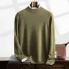 Novo Suéter Masculino de Cashmere de Montanha Gola Meia-alta Outono e Inverno 2024 Amigo da Pele Casual de Negócios Manga Longa Suéter Básico Suéter de Tricô