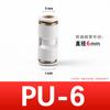 Conector rápido neumático blanco recto de plástico conector pasante PU-4/6/8/10/12 tubo de 6812 mm