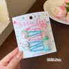 Pinzas para el pelo de niños de colores dulces, estilo japonés y coreano, con flores de dibujos animados de colores, pinzas para flequillo lateral para niñas y pasadores para bebés, accesorios para el pelo