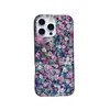 Pintura a Óleo de Arte Europeia e Americana Design Floral em Tela Cheia Adequado para Capa de Celular Apple 17 iPhone 18 Pro Max Glitter 15/16