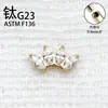 Aleación de Titanio G23 Corona Rosca Interna F136 Aleación de Titanio Cinco Enlaces Marquise Zirconia Clavo para Hélice Hueso de la Oreja Joyería para Piercing