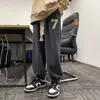 Directamente del fabricante: Pantalones Casuales de Estilo Americano con Cordón, Estilo Primavera y Otoño, Pantalones Deportivos para Hombre Trendy de Pierna Recta Sueltos, Pantalones de Pana