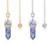 AliExpress alta venda pedra de energia colorida coluna hexagonal de ponta dupla pêndulo espiritual meditação joia de cristal natural atacado