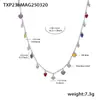 Ou Maika Color Brillante Goteo de Aceite Multi-Amor Colgante Accesorios Cadena para Clavícula Diseño de Nicho Pulsera Acero Inoxidable traje Mujeres