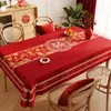 Un Imprescindible para el Año Nuevo: Mantel Rojo con Estampados Dorados Auspiciosos, Impermeable, Mantel Festivo para Uso Doméstico, Decoración de Año Nuevo