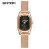 Sanda Nuevo 1104 Reloj de Cuarzo para Mujer Ropa de Moda para Estudiantes Moda Correa Impermeable Banda de Acero Reloj de Pulsera Casual Simple