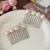 Elegante y versátil peine de perlas estilo francés para mujer, pequeña herramienta para peinar el cabello estilo Chanel, pasador de pelo moderno y elegante