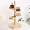 En stock Estante de almacenamiento de joyas de madera giratorio de 4 niveles Estante de almacenamiento de llaves de entrada Estante de exhibición de perfume y joyas