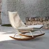 Silla de Ocio para Patio al Aire Libre Nórdica, Mecedora de Ratán, Sofá, Muebles de Jardín para Balcón Perezoso, Silla de Ratán para Descanso al Mediodía, Sillón Cama Reclinable