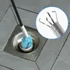 Herramienta Desatascadora de Tuberías con Gancho, Limpiador de Tuberías de Cable de Acero, Herramienta Curva de Cuatro Garras para Desatascar Basura y Cabello