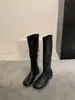 Botas de blogger de Seúl~Aumento interno de altura de 3 cm, botas elásticas ajustadas de caña media-alta, botines, botas altas de montar para mujer