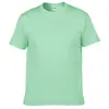 Algodão tamanho europeu 210g pesado solto algodão cor sólida respirável camiseta personalizada gola redonda manga curta europeu e americano comércio exterior