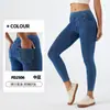 Jeans de Yoga Rectos de Cintura Alta Ajustados Transfronterizos para Mujer, Alta Elasticidad, Bolsillo Doble, Adelgazantes, Transpirables, Pantalones Casuales para Fitness