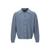 Jaqueta de tricô cinza UTiiTUii para homens, estilo casual, cardigã com lapela abotoada, jaqueta superior vintage 081