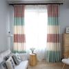 Cortina de chenilla con rayas horizontales, moderna, sencilla, con contraste de colores, gruesa, para sala de estar, dormitorio, balcón, pequeña y fresca, oferta especial