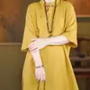 Novo Suéter de Gola Alta com Botões Estilo Chinês, Manga Curta para Mulheres, Estilo Nacional, Novo Modelo de Verão, Rejuvenescedor, Emagrecedor, Blusa de Comprimento Médio
