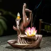 Suministro de Quemador de Incienso de Reflujo de Loto Mano de Buda de Arcilla Púrpura Transfronterizo Aromaterapia Interior Sándalo Adorno Zen Quemador de Incienso Estilo Zen